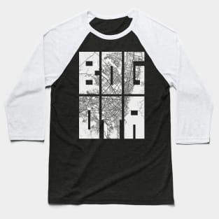 Bogota, Colombia City Map Typography - Light Baseball T-Shirt